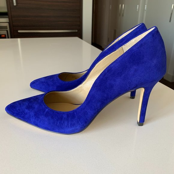 Ann Taylor Suede Pumps in Royal Blue, 3.5" heel, Sz 8 I Like Princess Kate !! - Picture 6 of 9